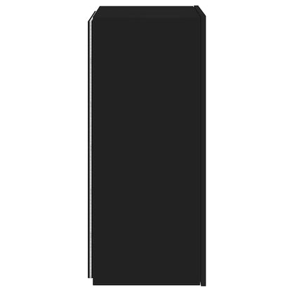 Mobile TV a Parete con Luci LED Nero 40,5x35x80 cm