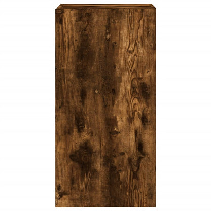 Mobile TV a Parete con Luci LED Rovere Fumo 40,5x35x80 cm - homemem39