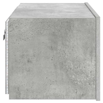 Mobile TV a Parete con Luci LED Grigio Cemento 60x35x31 cm