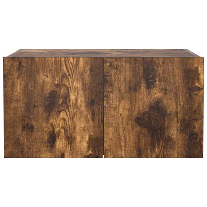 Mobile TV a Parete con Luci LED Rovere Fumo 60x35x31 cm