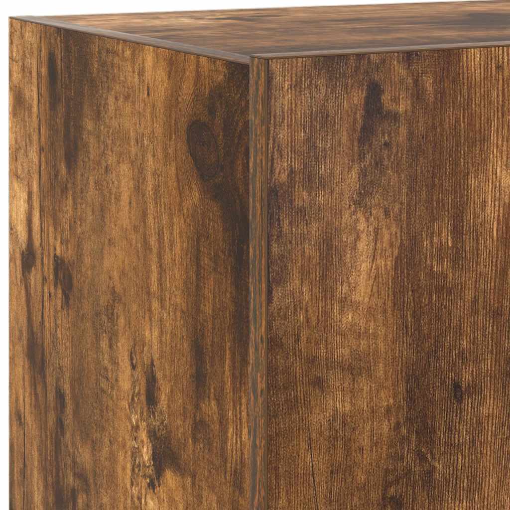 Mobile TV a Parete con Luci LED Rovere Fumo 60x35x31 cm