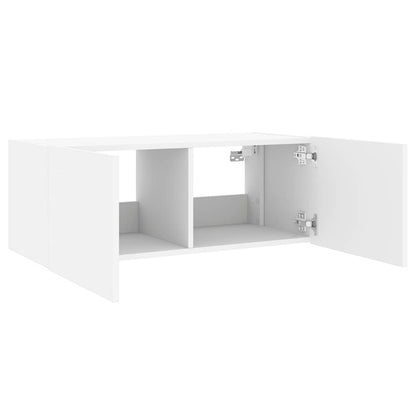 Mobile TV a Parete con Luci LED Bianco 80x35x31 cm