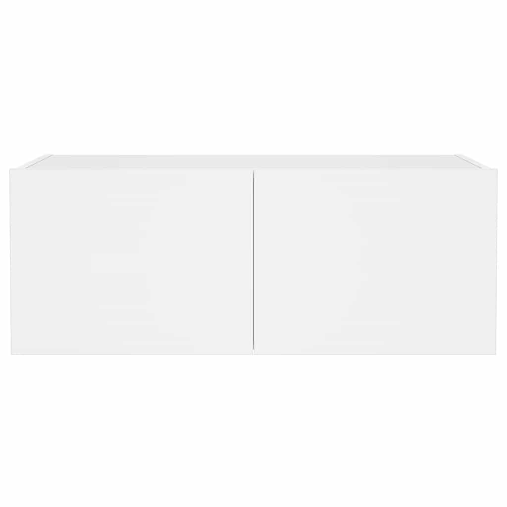Mobile TV a Parete con Luci LED Bianco 80x35x31 cm