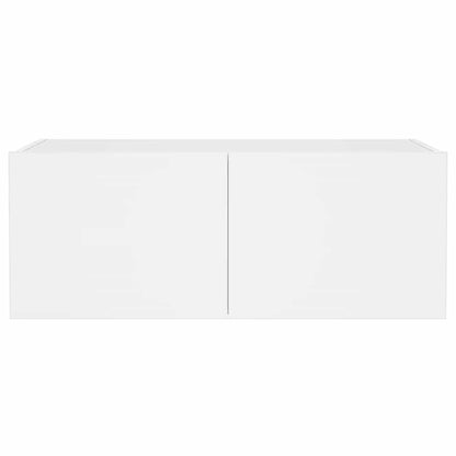 Mobile TV a Parete con Luci LED Bianco 80x35x31 cm