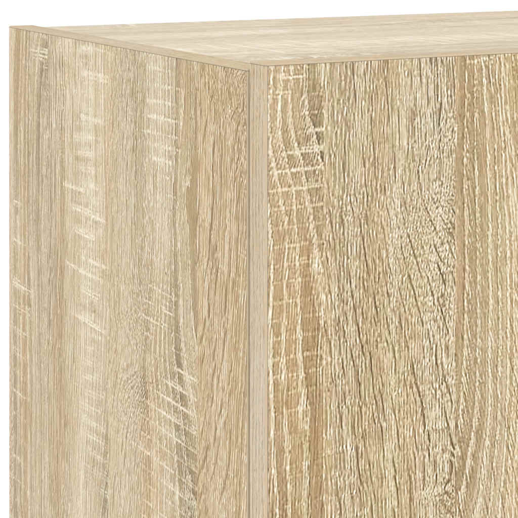 Mobile TV a Parete con Luci LED Rovere Sonoma 80x35x31 cm
