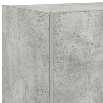 Mobile TV a Parete con Luci LED Grigio Cemento 80x35x31 cm