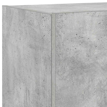 Mobili TV a Parete con Luci LED 2pz Grigio Cemento 80x35x31 cm