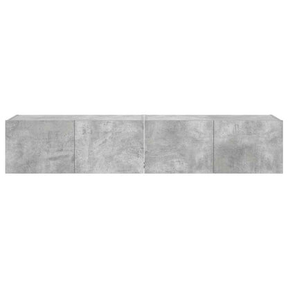 Mobili TV a Parete con Luci LED 2pz Grigio Cemento 80x35x31 cm