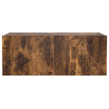 Mobile TV a Parete con Luci LED Rovere Fumo 80x35x31 cm