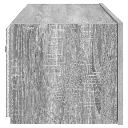 Mobile TV a Parete con Luci LED Grigio Sonoma 80x35x31 cm