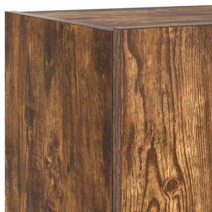 Mobile TV a Parete con Luci LED Rovere Fumo 100x35x31 cm