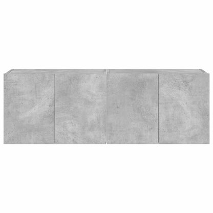 Mobili TV a Parete con Luci LED 2pz Grigio Cemento 60x35x41 cm