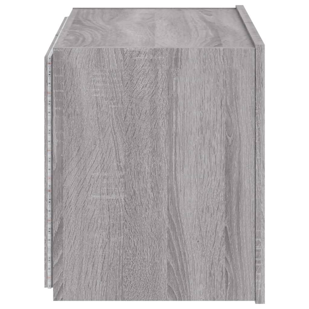Mobile TV a Parete con Luci LED Grigio Sonoma 60x35x41 cm - homemem39