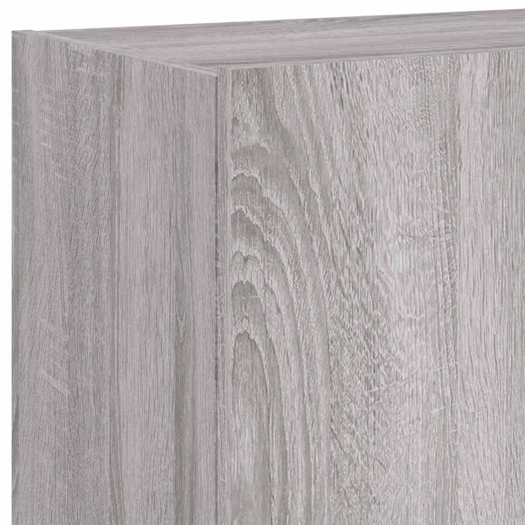Mobili TV a Parete con Luci LED 2pz Grigio Sonoma 60x35x41 cm