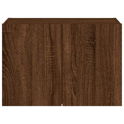 Mobile TV a Parete con Luci LED Rovere Marrone 60x35x41 cm