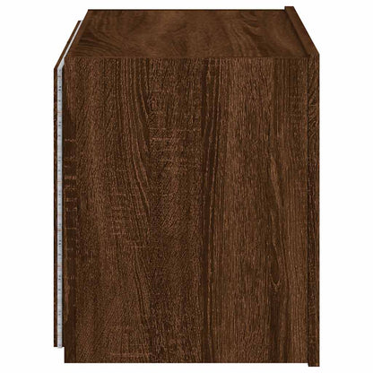 Mobile TV a Parete con Luci LED Rovere Marrone 60x35x41 cm