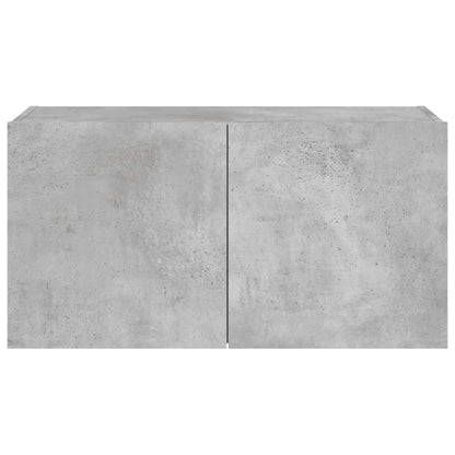 Mobile TV a Parete con Luci LED Grigio Cemento 80x35x41 cm - homemem39