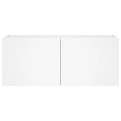 Mobile TV a Parete con Luci LED Bianco 100x35x41 cm