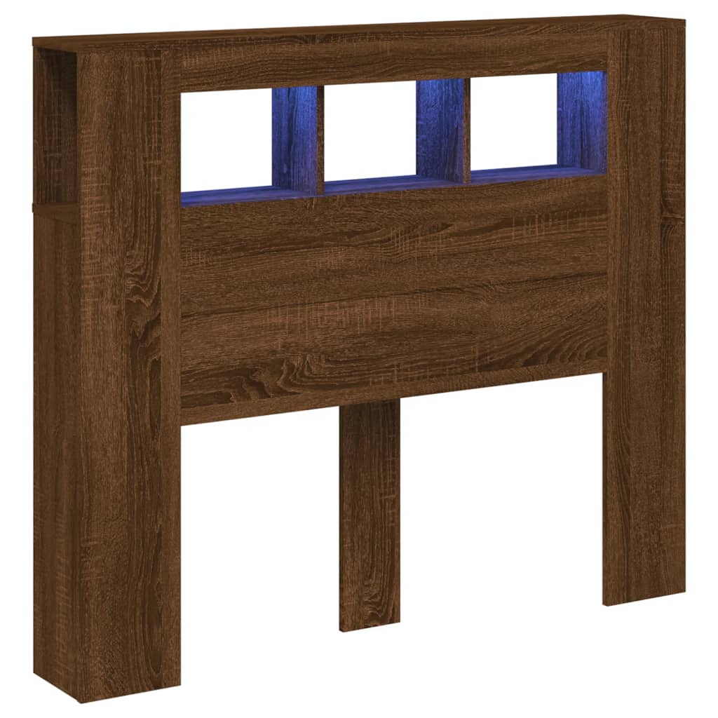 Testiera LED Rovere Marrone 120x18,5x103,5 cm Legno Multistrato - homemem39