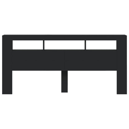 Testiera LED Nera 220x18,5x103,5 cm Legno Multistrato - homemem39