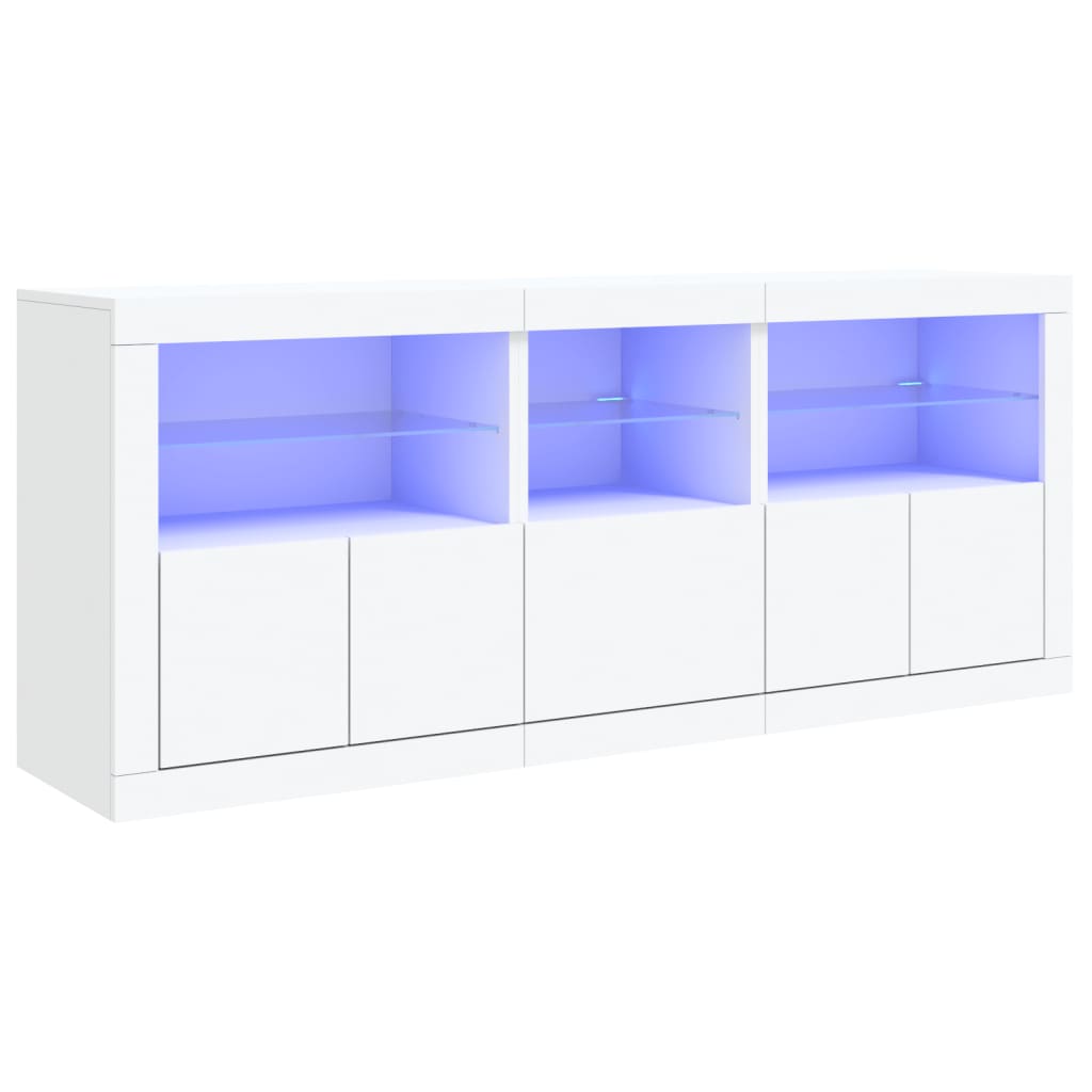 Sideboard mit weißen LED-Leuchten 162x37x67 cm