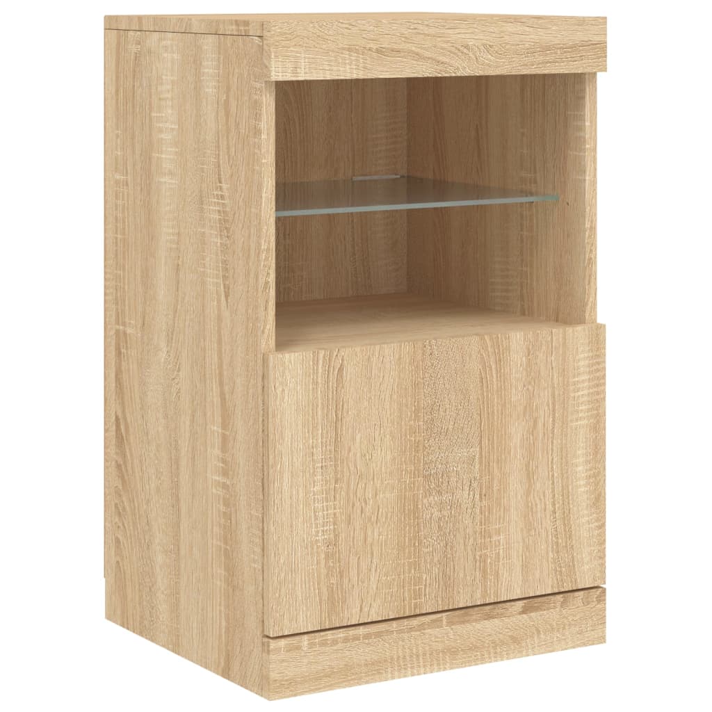 Credenza con Luci LED Rovere Sonoma 162x37x67 cm