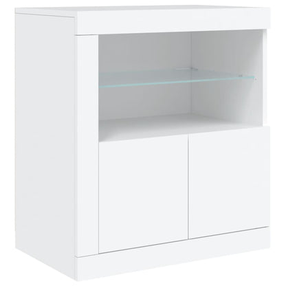 Credenza con Luci LED Bianca 181,5x37x67 cm