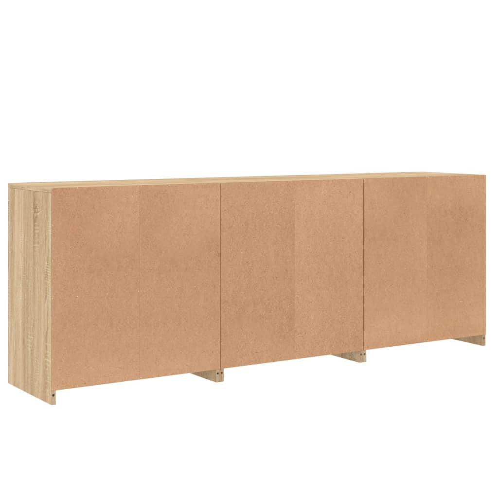 Credenza con Luci LED Rovere Sonoma 181,5x37x67 cm