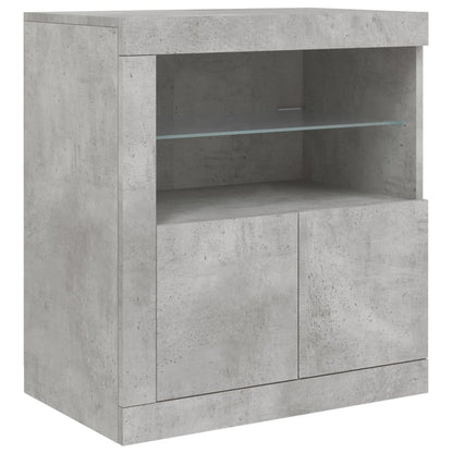 Credenza con Luci LED Grigio Cemento 181,5x37x67 cm - homemem39