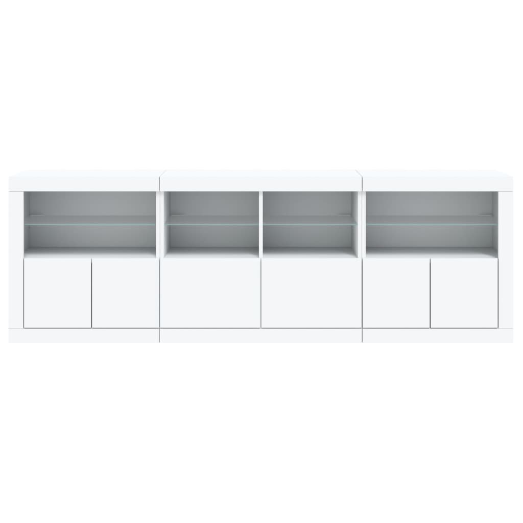 Credenza con Luci LED Bianca 202x37x67 cm - homemem39