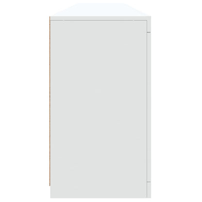 Credenza con Luci LED Bianca 202x37x67 cm - homemem39