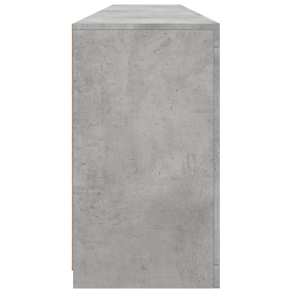 Credenza con Luci LED Grigio Cemento 202x37x67 cm