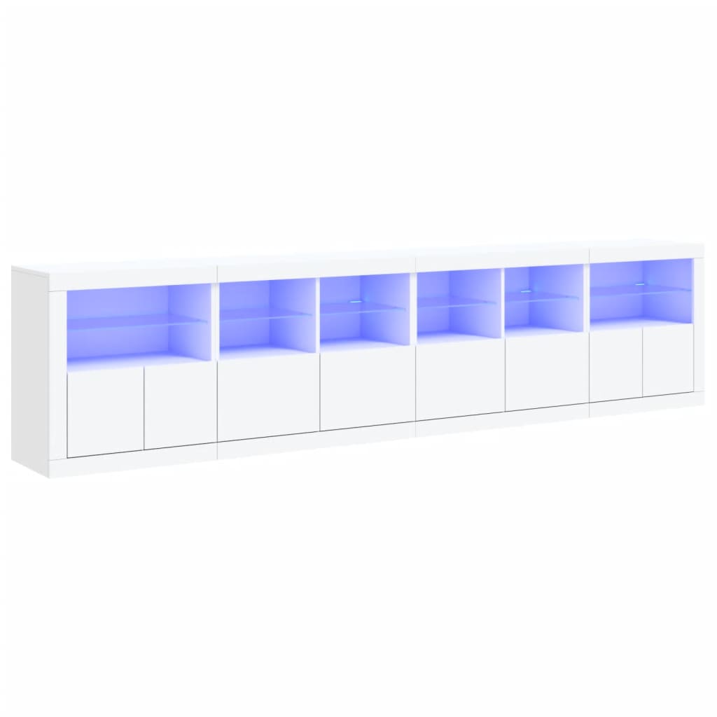 Sideboard mit weißen LED-Leuchten 283x37x67 cm