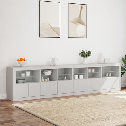 Sideboard mit weißen LED-Leuchten 283x37x67 cm