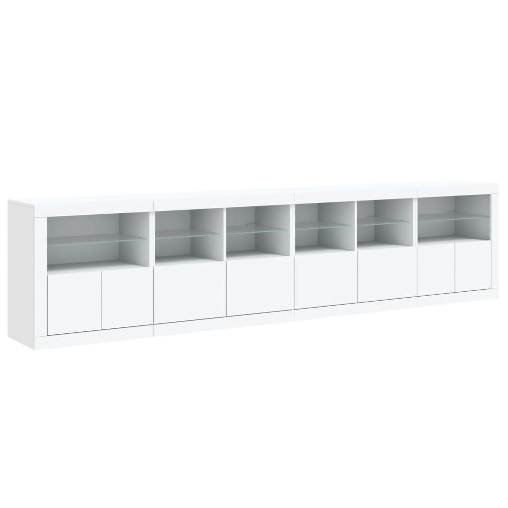 Credenza con Luci LED Bianca 283x37x67 cm - homemem39