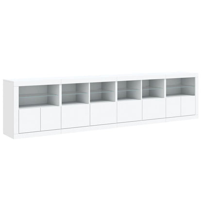 Credenza con Luci LED Bianca 283x37x67 cm - homemem39