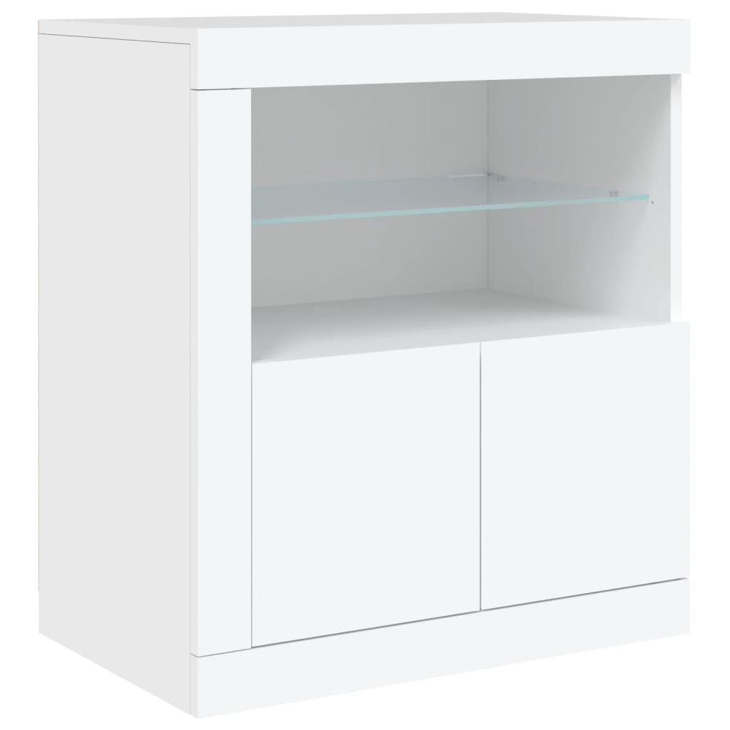 Sideboard mit weißen LED-Leuchten 283x37x67 cm