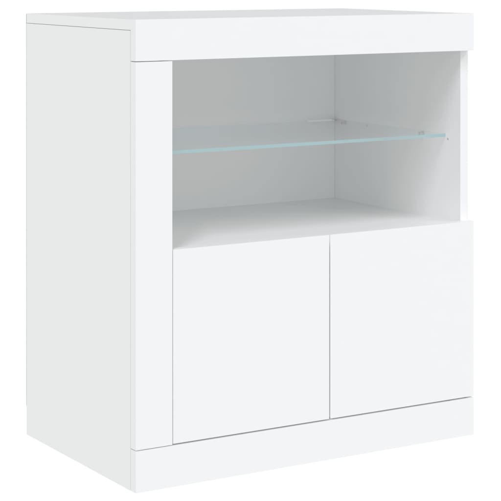 Credenza con Luci LED Bianca 283x37x67 cm - homemem39