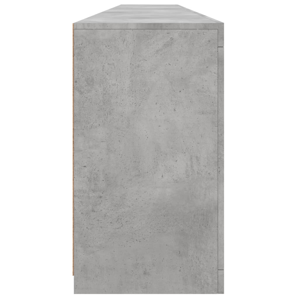 Credenza con Luci LED Grigio Cemento 283x37x67 cm