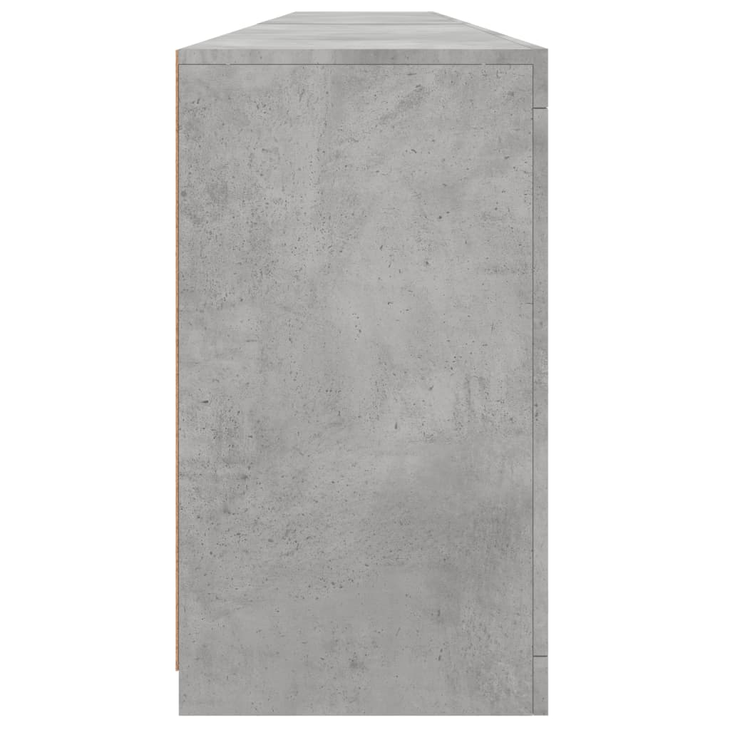 Credenza con Luci LED Grigio Cemento 283x37x67 cm - homemem39