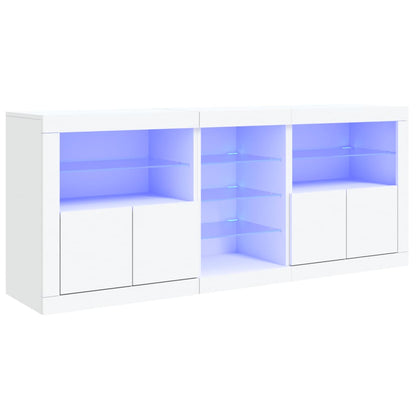 Sideboard mit weißen LED-Leuchten 162x37x67 cm