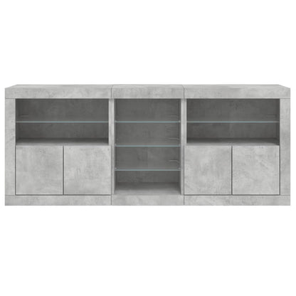 Credenza con Luci LED Grigio Cemento 162x37x67 cm - homemem39