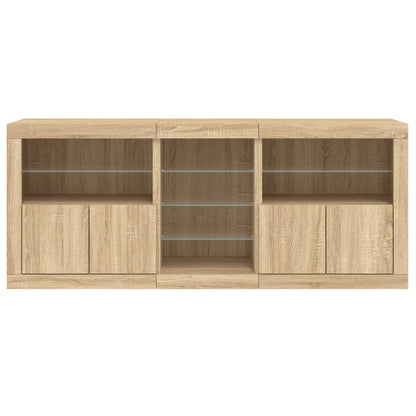Credenza con Luci LED Rovere Sonoma 181,5x37x67 cm - homemem39