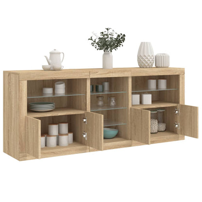Credenza con Luci LED Rovere Sonoma 181,5x37x67 cm - homemem39