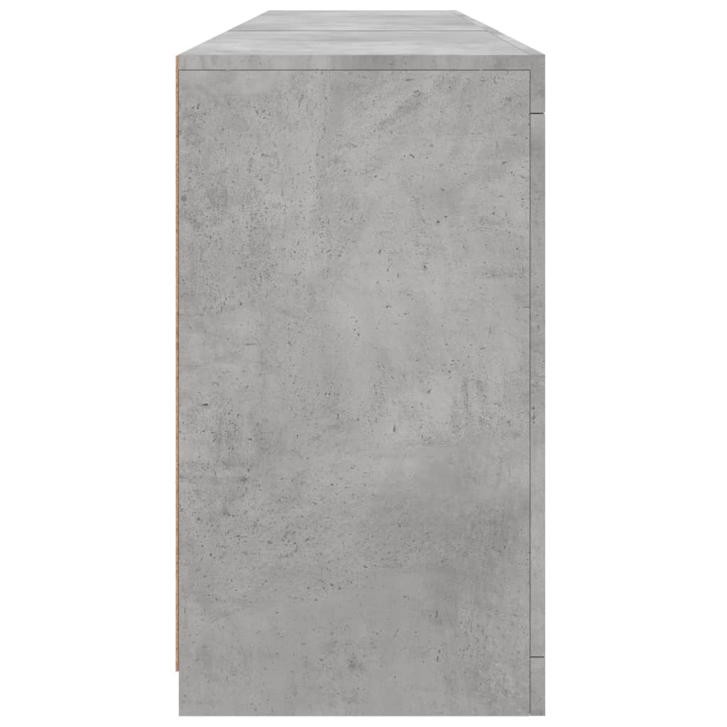 Credenza con Luci LED Grigio Cemento 181,5x37x67 cm