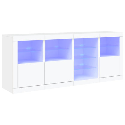 Credenza con Luci LED Bianca 164x37x67 cm - homemem39