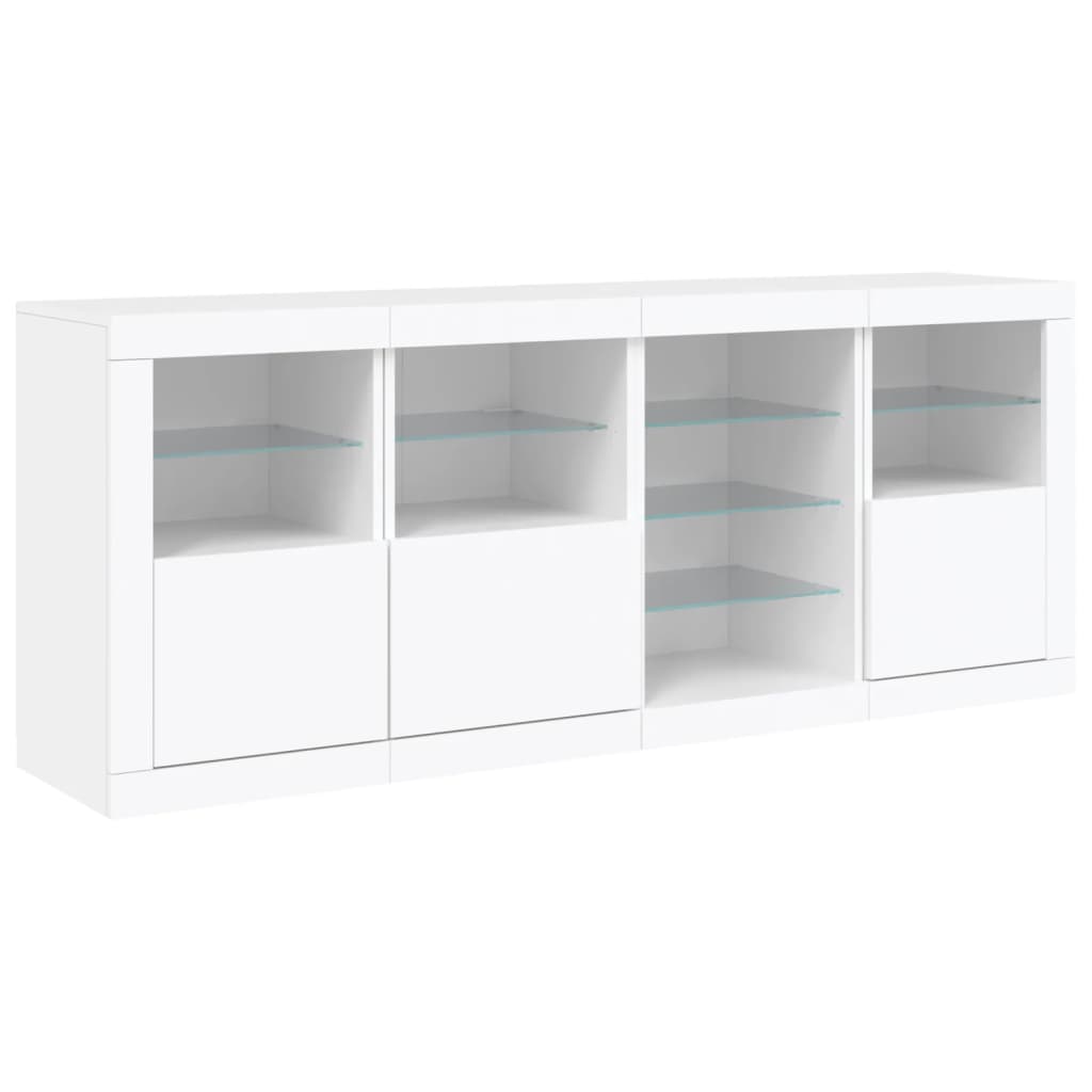 Credenza con Luci LED Bianca 164x37x67 cm - homemem39