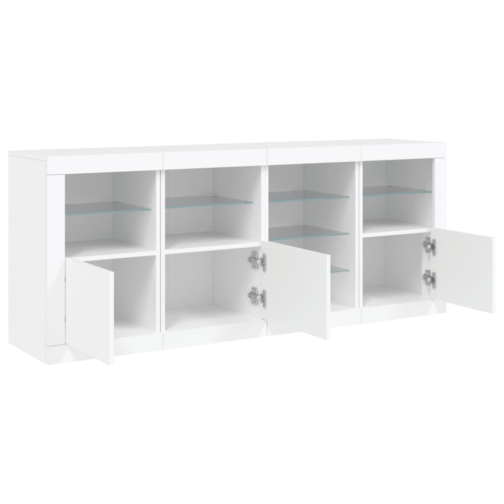 Credenza con Luci LED Bianca 164x37x67 cm - homemem39