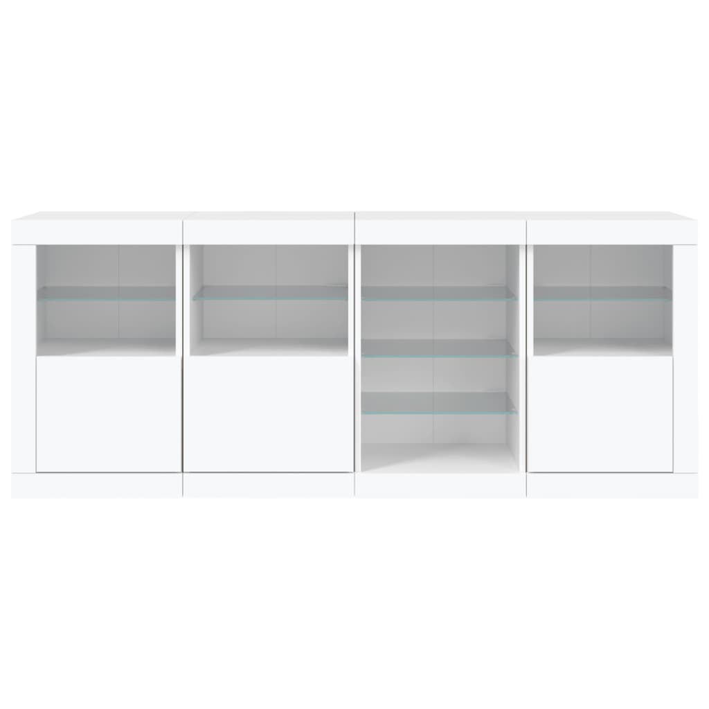 Credenza con Luci LED Bianca 164x37x67 cm - homemem39