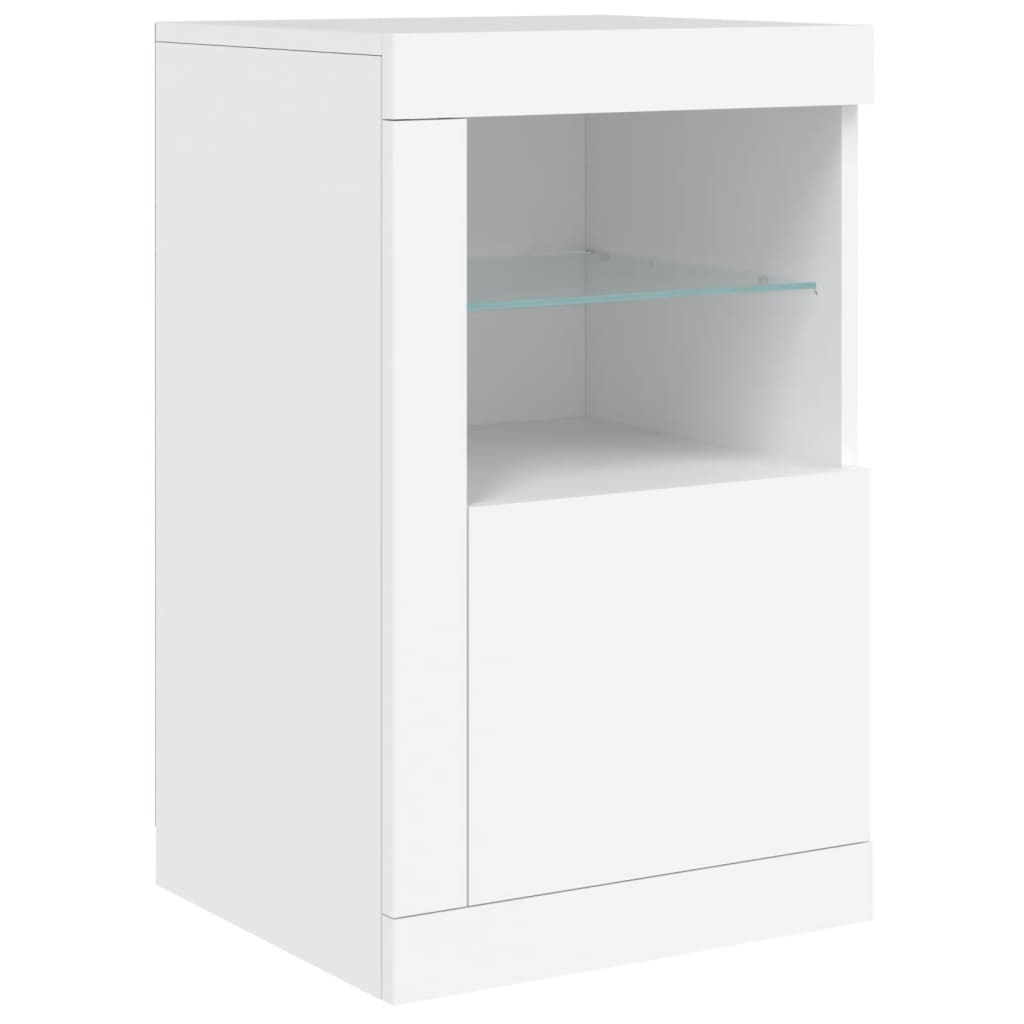 Credenza con Luci LED Bianca 164x37x67 cm - homemem39